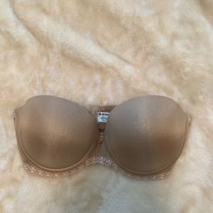 30D strapless beige bra